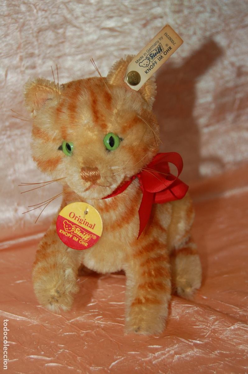 Juguetes antiguos: gato alem&aacute;n marca steiff - Foto 5