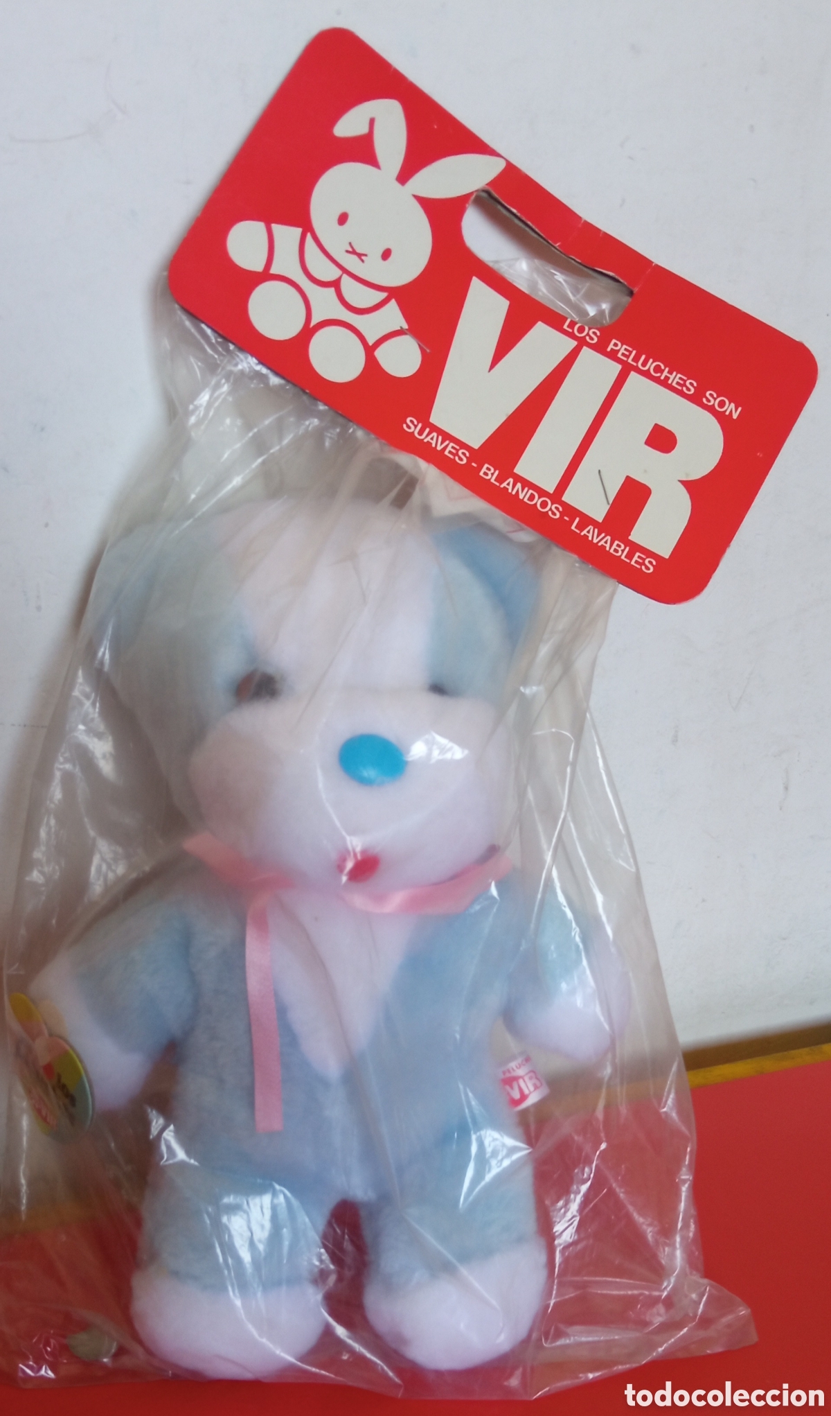 Juguetes Antiguos: OSO PELUCHE VIR 80'S.EN BOLSA PESTA&Ntilde;A ORIGINAL.