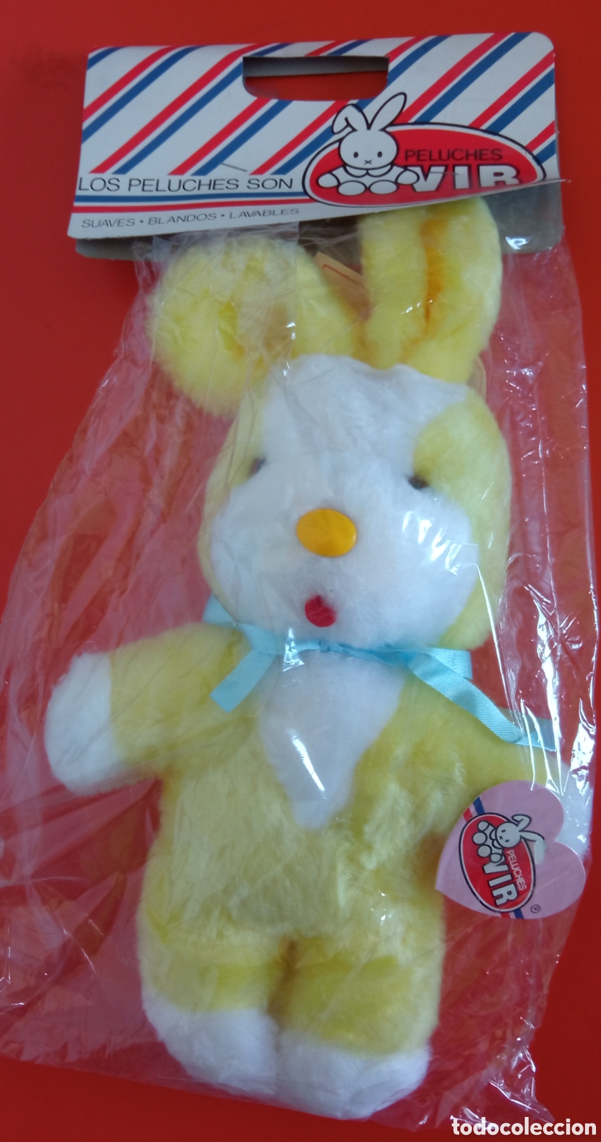 Juguetes Antiguos: CONEJO PELUCHE VIR 80'S.EN BOLSA PESTA&Ntilde;A ORIGINAL.