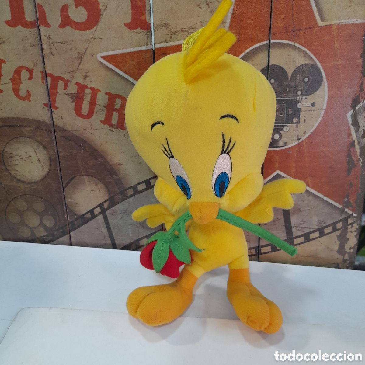 Juguetes Antiguos: Peluche Piolin con rosa