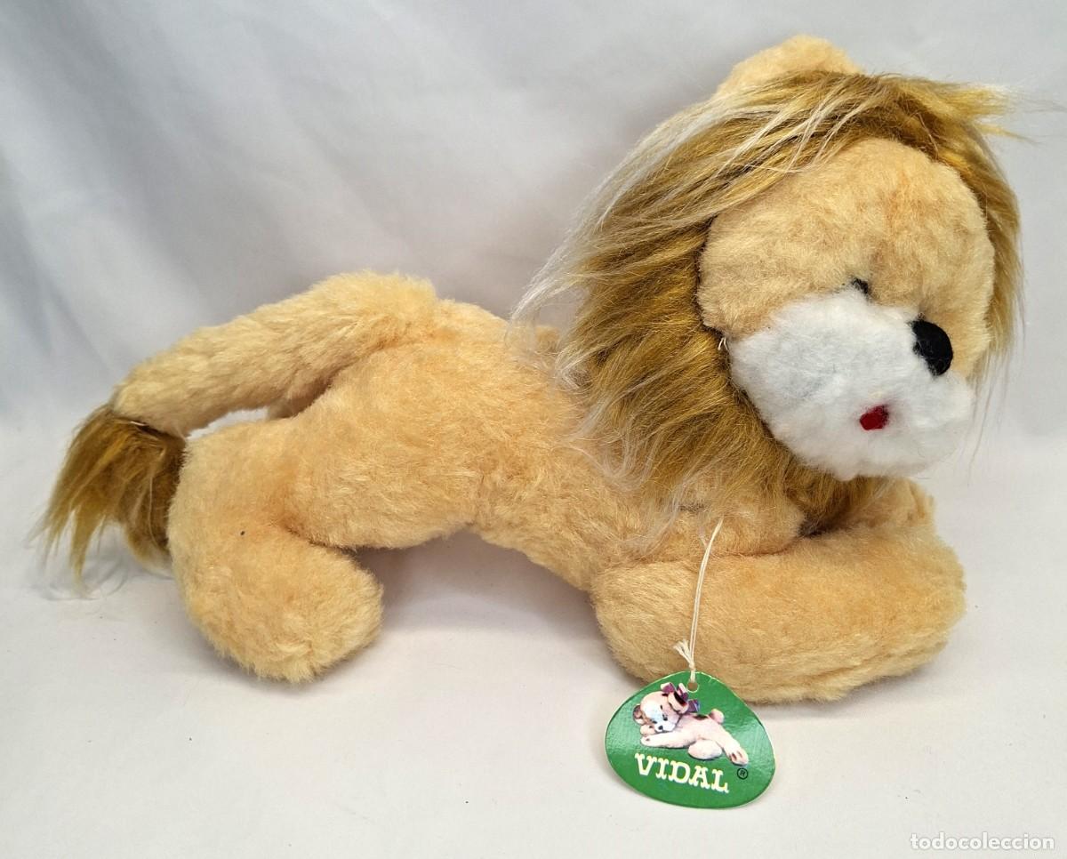 Altes Spielzeug: LE&Oacute;N DE PELUCHE MARCA VIDAL. A&Ntilde;OS 60 MIDE UNOS 28 cm.