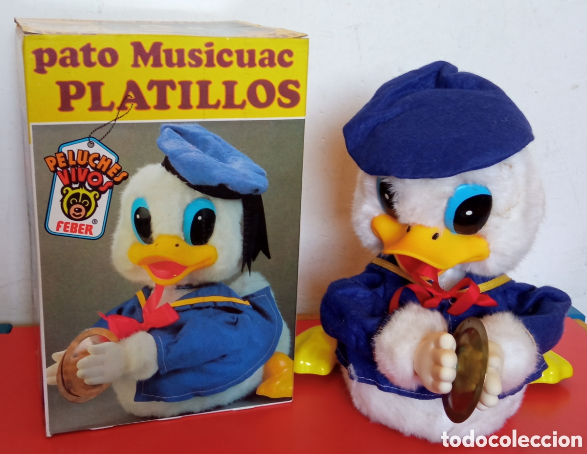 Juguetes Antiguos: PATO MUSICUAC PLATILLOS A PILAS.FEBER 80'S.NUEVO EN CAJA.