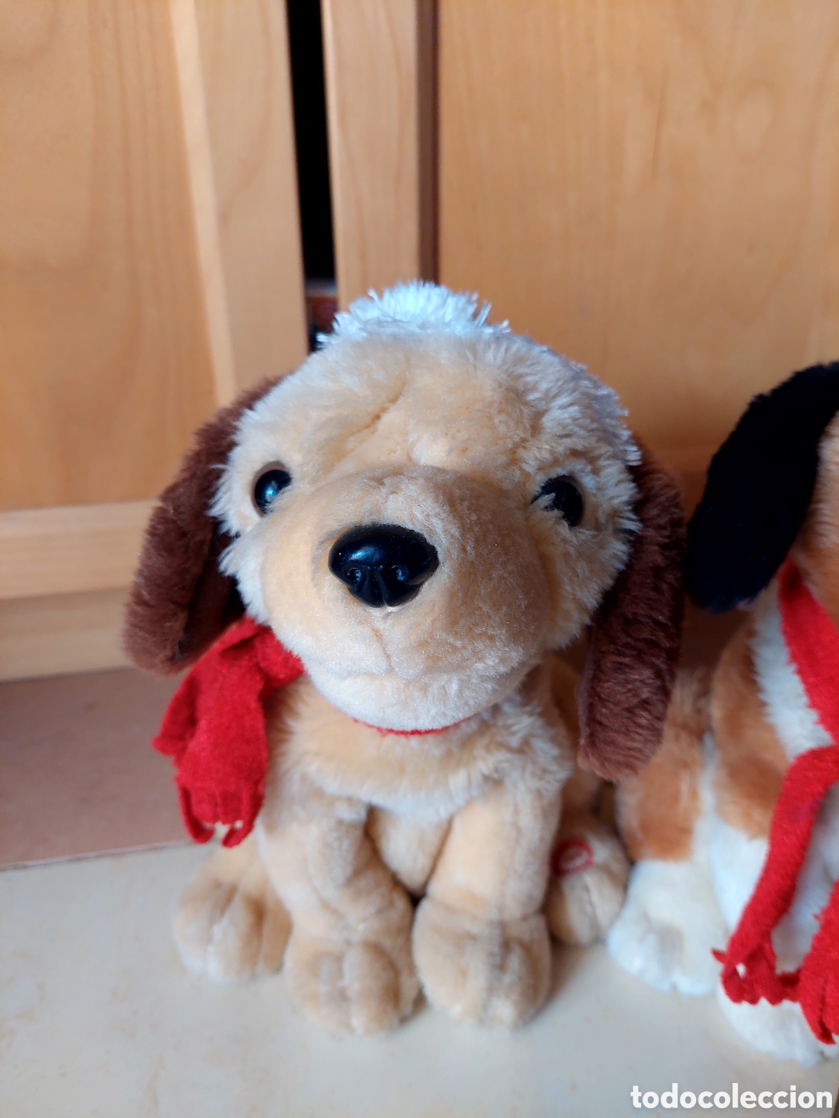 Juguetes antiguos: Perro de Peluche Animado Navide&ntilde;o Canta