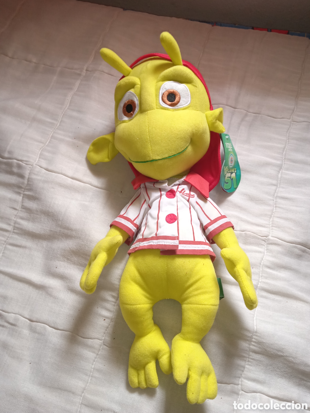 Juguetes antiguos: Peluche Planet 51 , de 50 cm , con su etiqueta