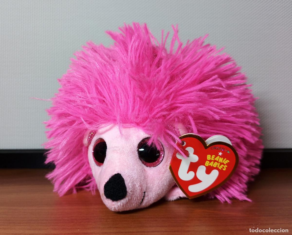 Juguetes antiguos: Erizo de peluche rosa - Ty Beanies babies - 10 cm