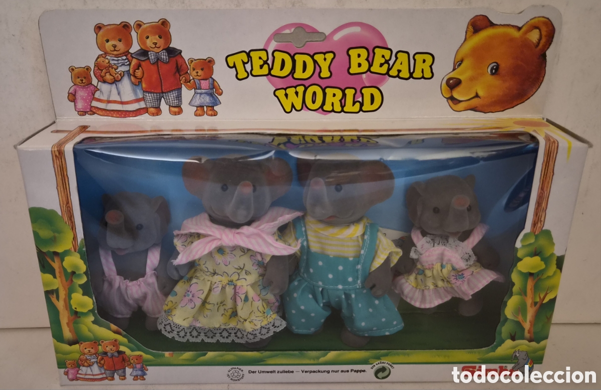 Juguetes antiguos: TEDDY BEAR WORLD - ELEPHANT FAMILY - SIMBA - EN SU CAJA - NUEVO A ESTRENAR.