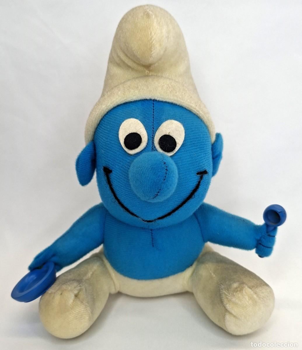 Juguetes antiguos: MU&Ntilde;ECO PITUFO DE PELUCHE DE CREACIONES CARMINA, PEYO 1983. MIDE 20cm.