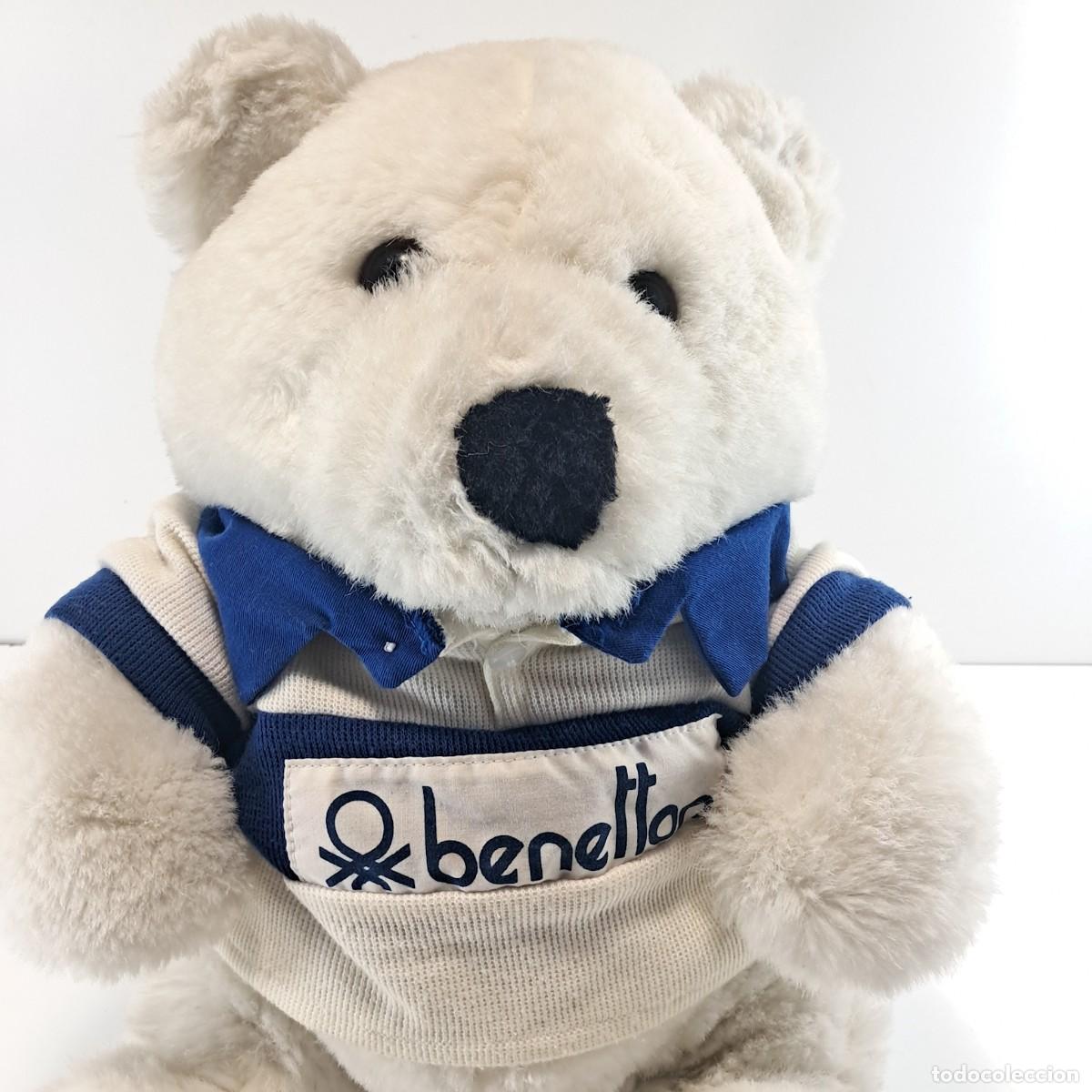 Juguetes antiguos: Peluche Orso Benetton bianco - Oso de peluche blanco de Benetton Anni 80. Vintage