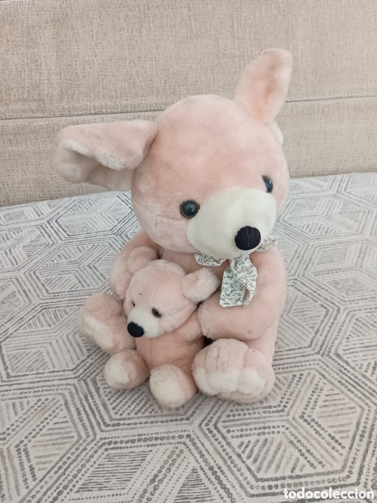 Juguetes antiguos: Oso peluche con su cria