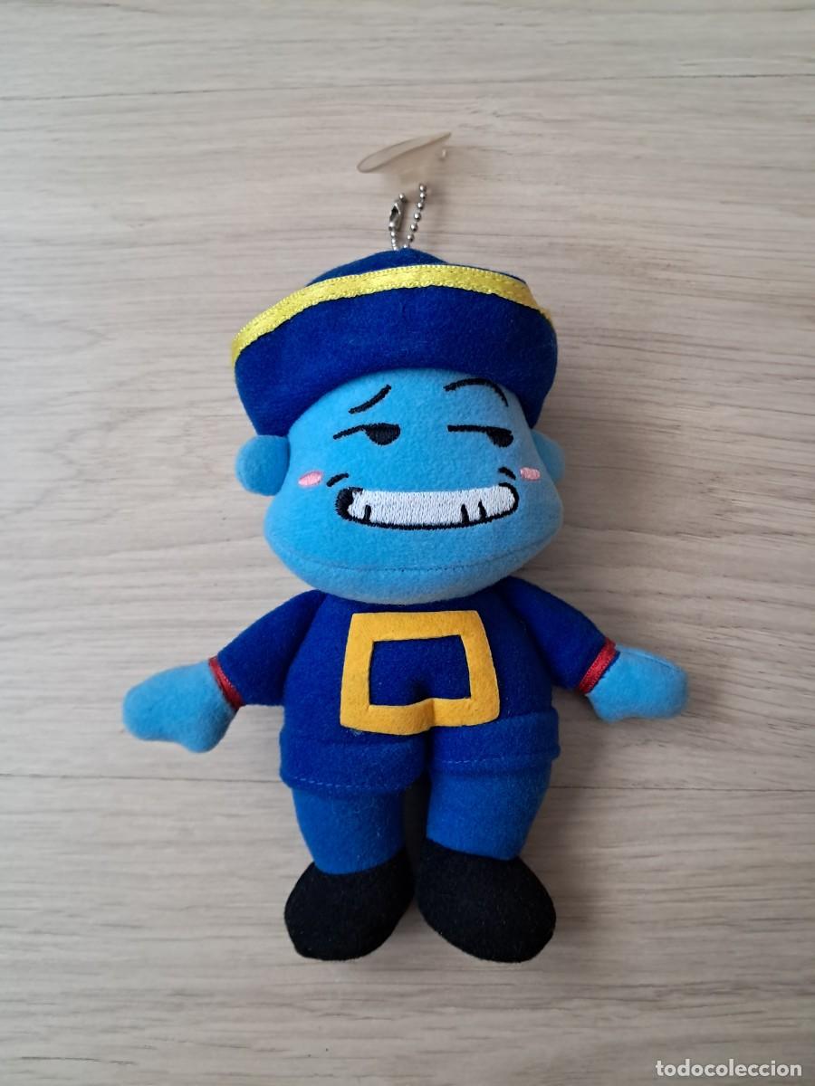 Juguetes antiguos: Mu&ntilde;eco Peluche de tela colgante azul