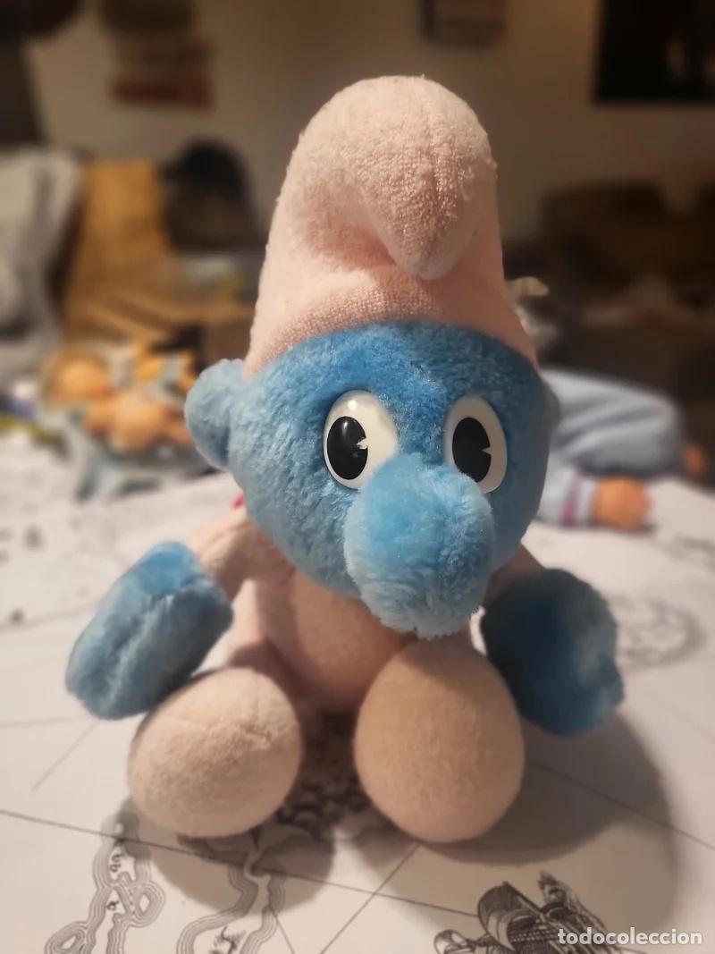 Juguetes antiguos: Peluche vintage pitufo beb&eacute;