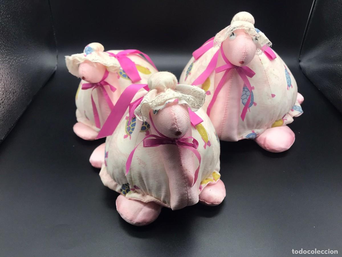 Old Toys: LOTE DE 3 PELUCHES TORTUGA DE TELA