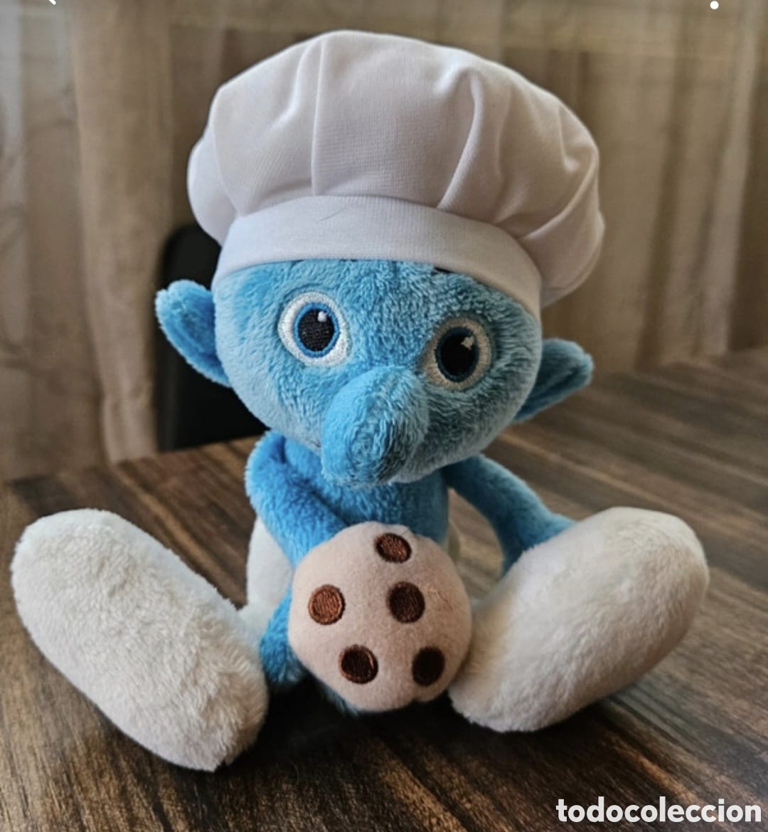 Juguetes antiguos: &iexcl;COLECCI&Oacute;N! Peluche Pitufo Cocinero con Galleta 17 cm - JAKKS Pacific (2013) Licencia Oficial.