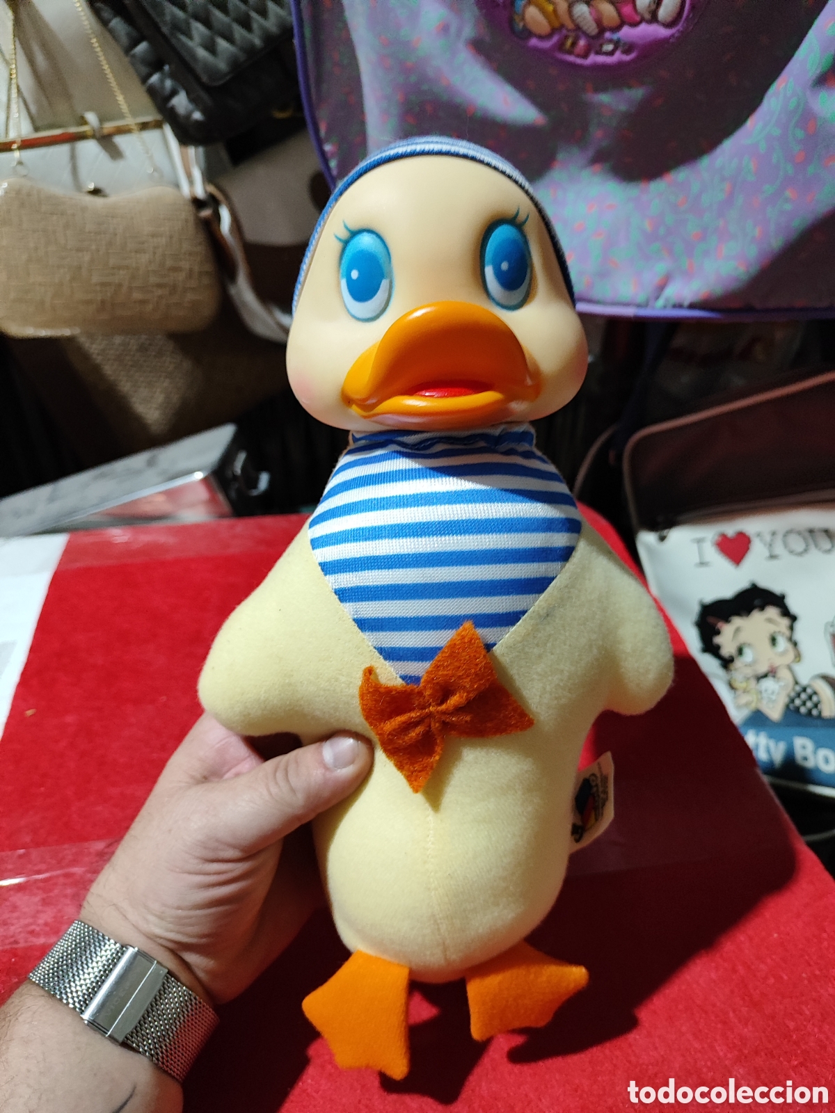Juguetes antiguos: Antiguo peluche pato luz patoluz gusi luz Molto Hasbro 1984 funcionando