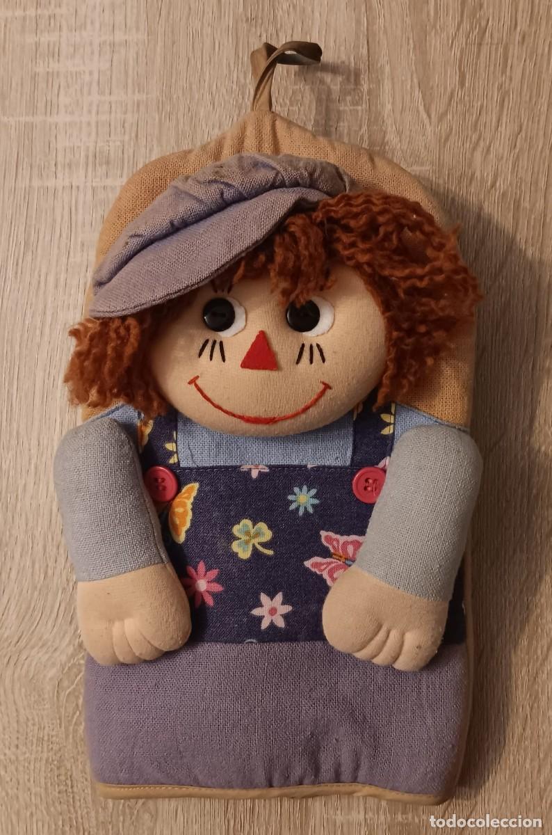 Juguetes antiguos: CURIOSO PELUCHE GUANTE MANOPLA DE COCINA MU&Ntilde;ECO SERIE RAGGEDY ANN ANDY A&Ntilde;OS 70/80