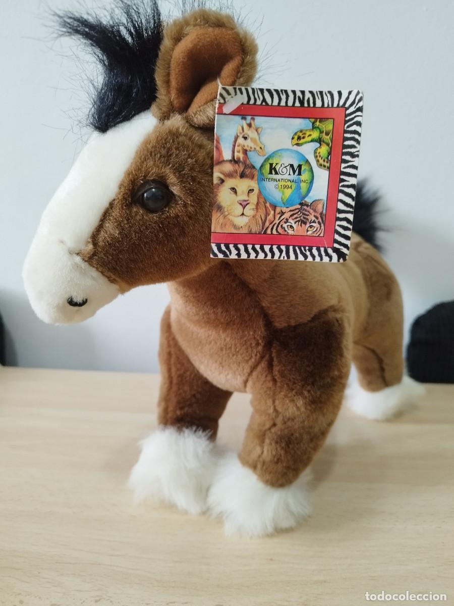 Juguetes antiguos: Peluche vintage Caballo Clydesdale K&M International A&ntilde;o 1994 Nuevo con Etiqueta