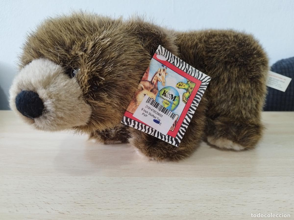 Juguetes antiguos: Peluche vintage Oso Pardo Grizzly K&M International A&ntilde;o 1994 Nuevo con Etiquetas
