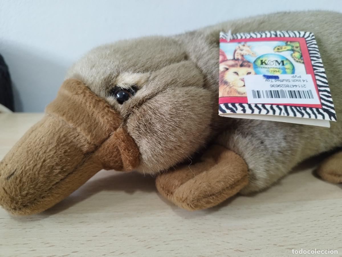 Juguetes antiguos: Peluche vintage Ornitorrinco K&M International 1994 Nuevo con etiquetas 50 cm