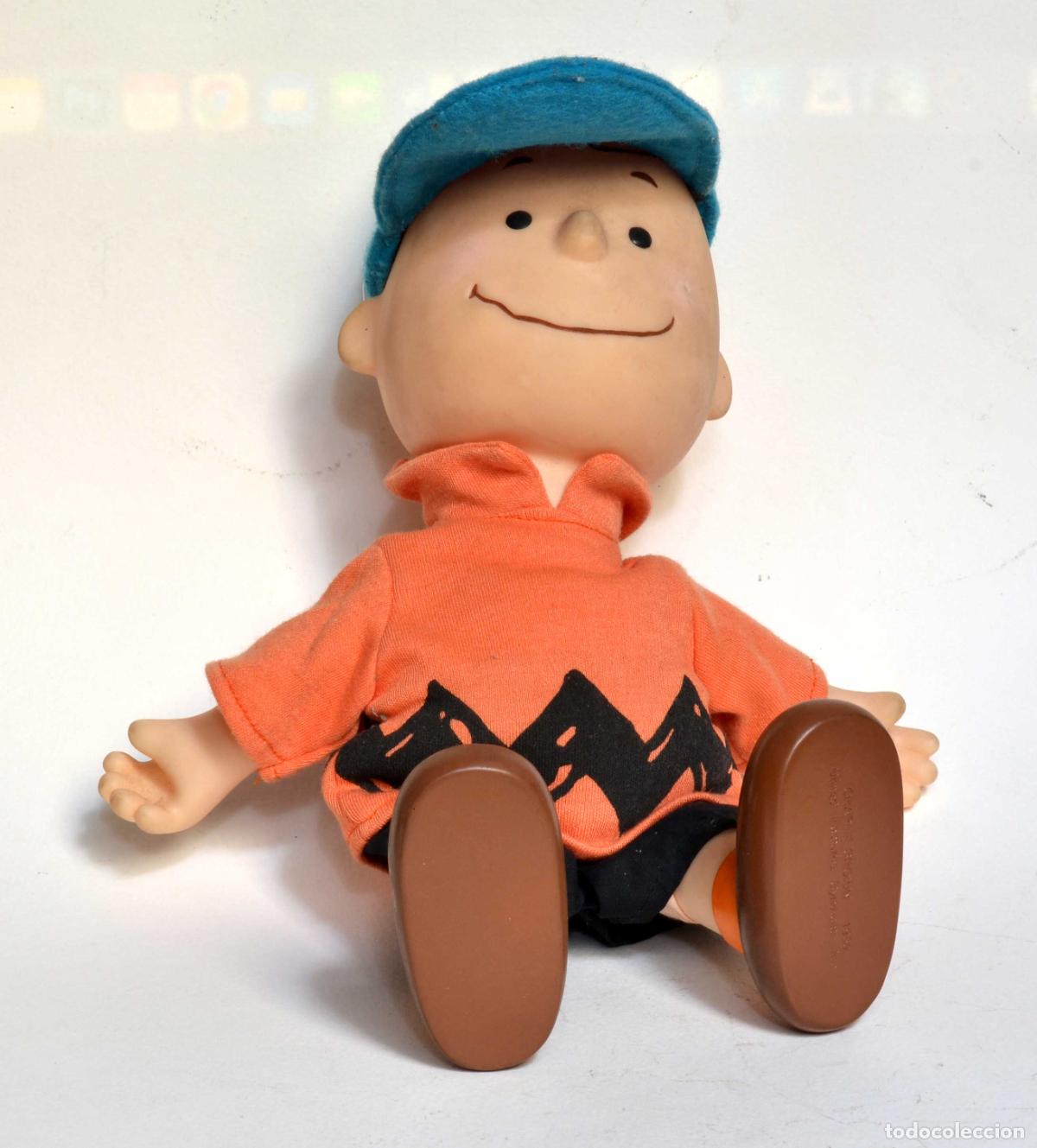 Juguetes antiguos: MU&Ntilde;ECO CHARLY BROWN DE GOMA Y PELUCHE &copy; 1950