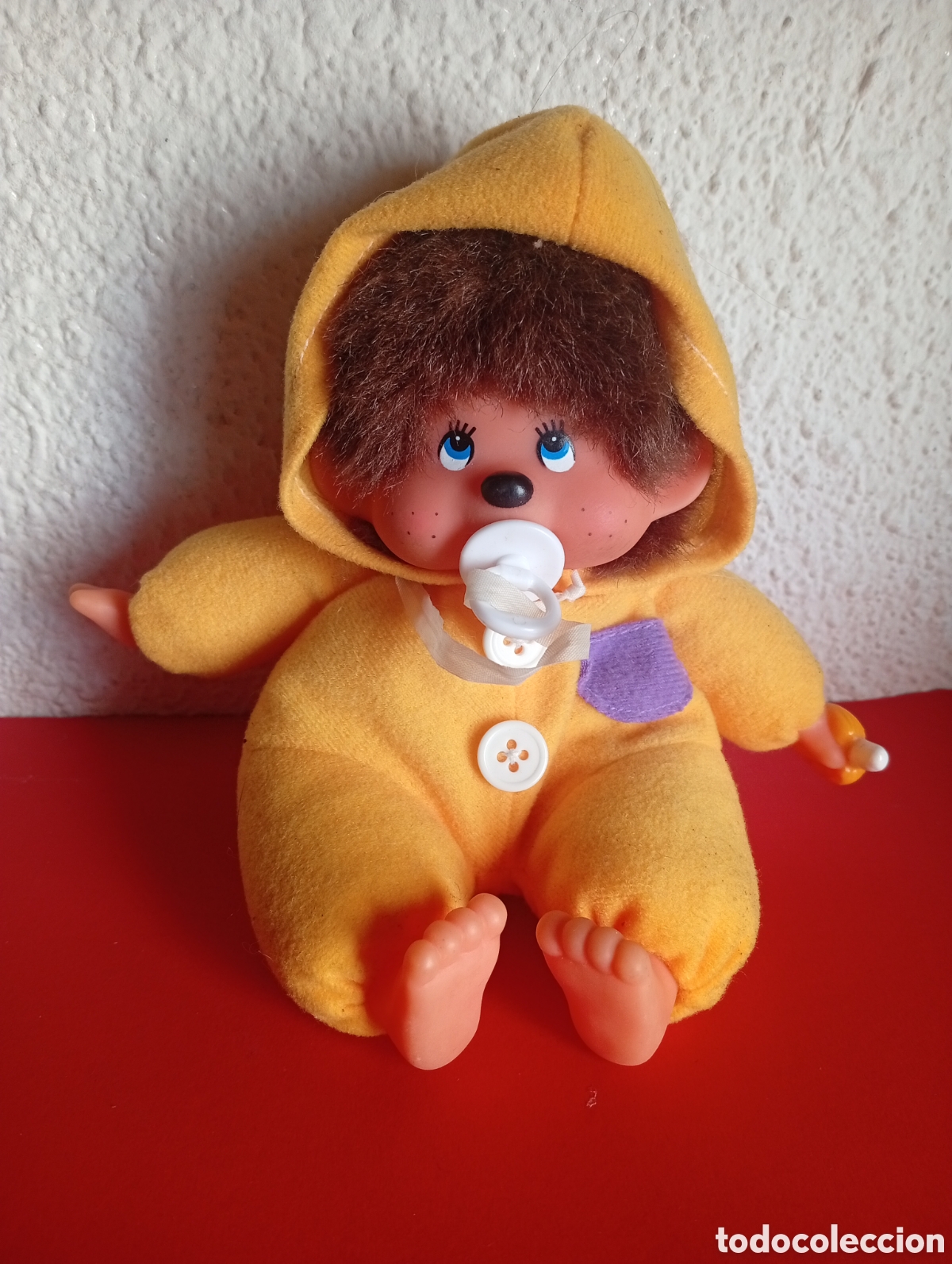 Jouets Anciens: MU&Ntilde;ECO PELUCHE VIRKIKI VIRIKI MONCHICHI VINTAGE TRAJE AMARILLO CON CHUPETE