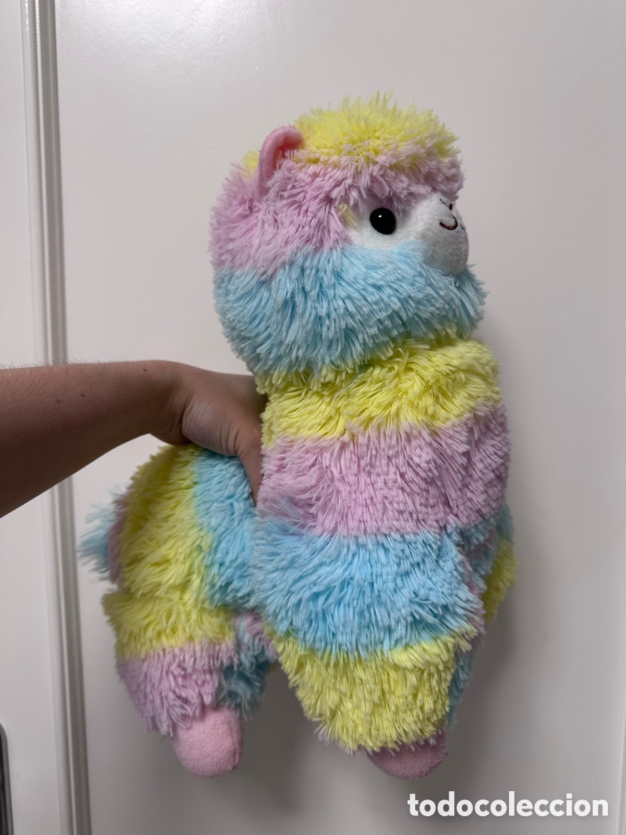 Juguetes antiguos: peluche alpaca de colores grande