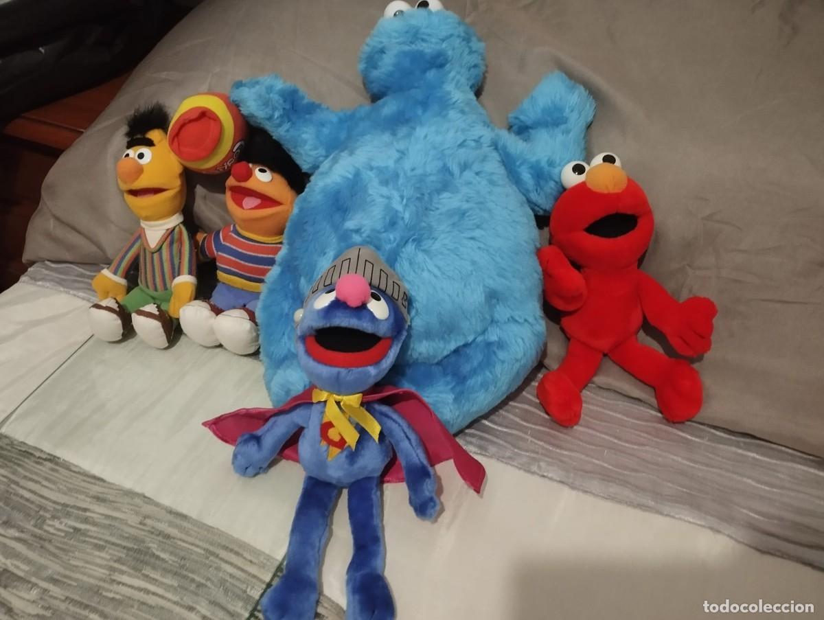 Juguetes antiguos: lote de peluches de barrio sesamo