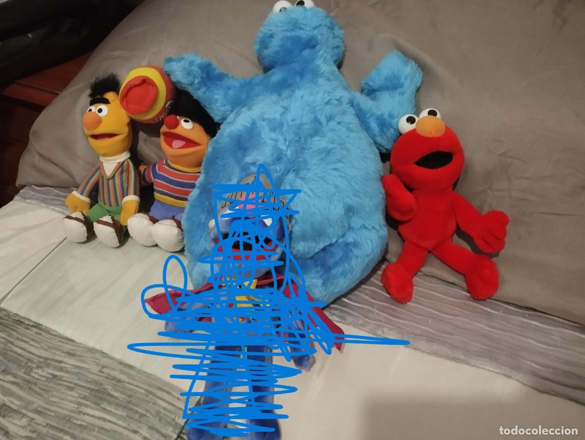 Juguetes antiguos: lote de peluches de barrio sesamo