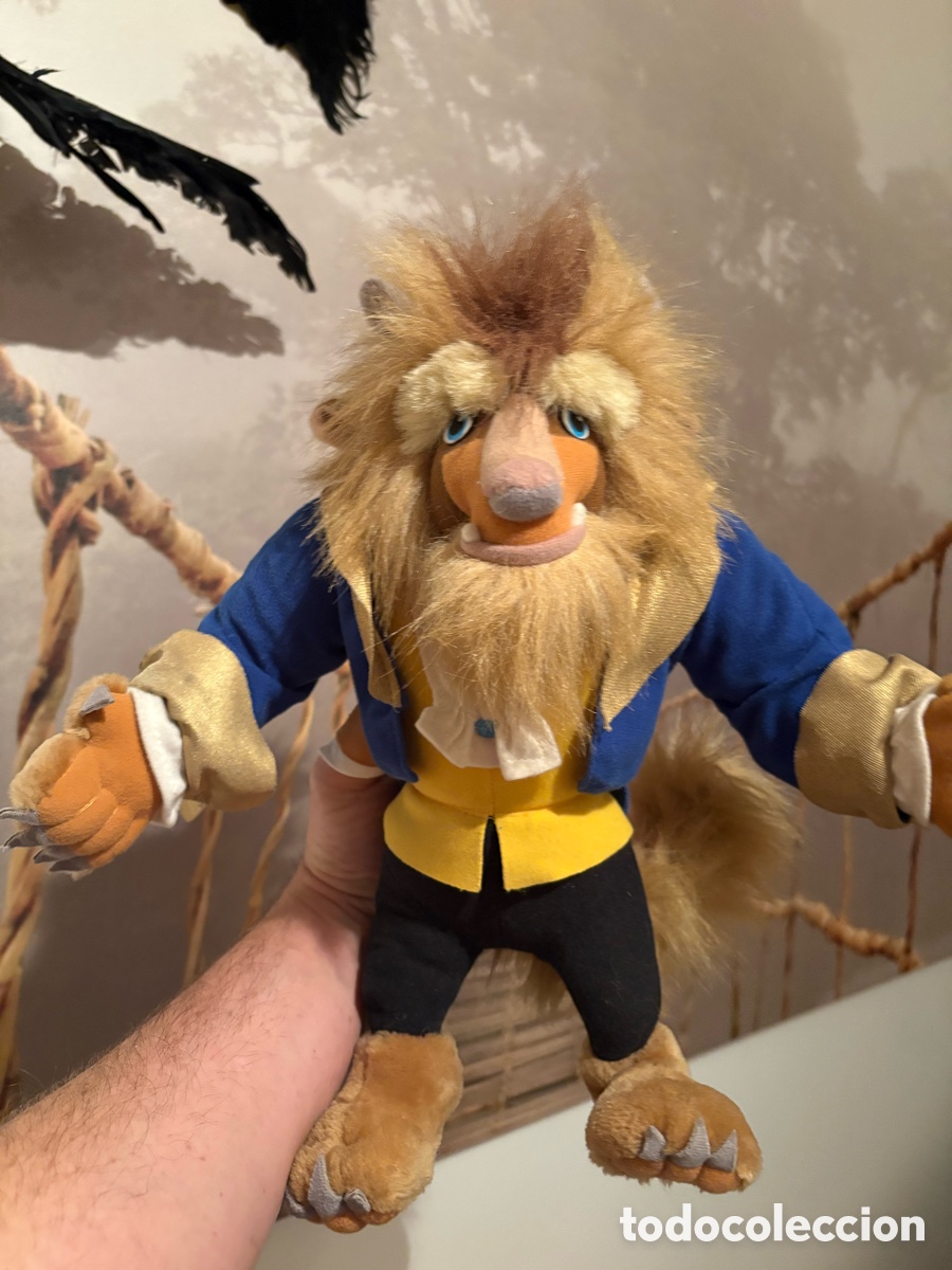Juguetes antiguos: Peluche bestia. La bella y la bestia Disney