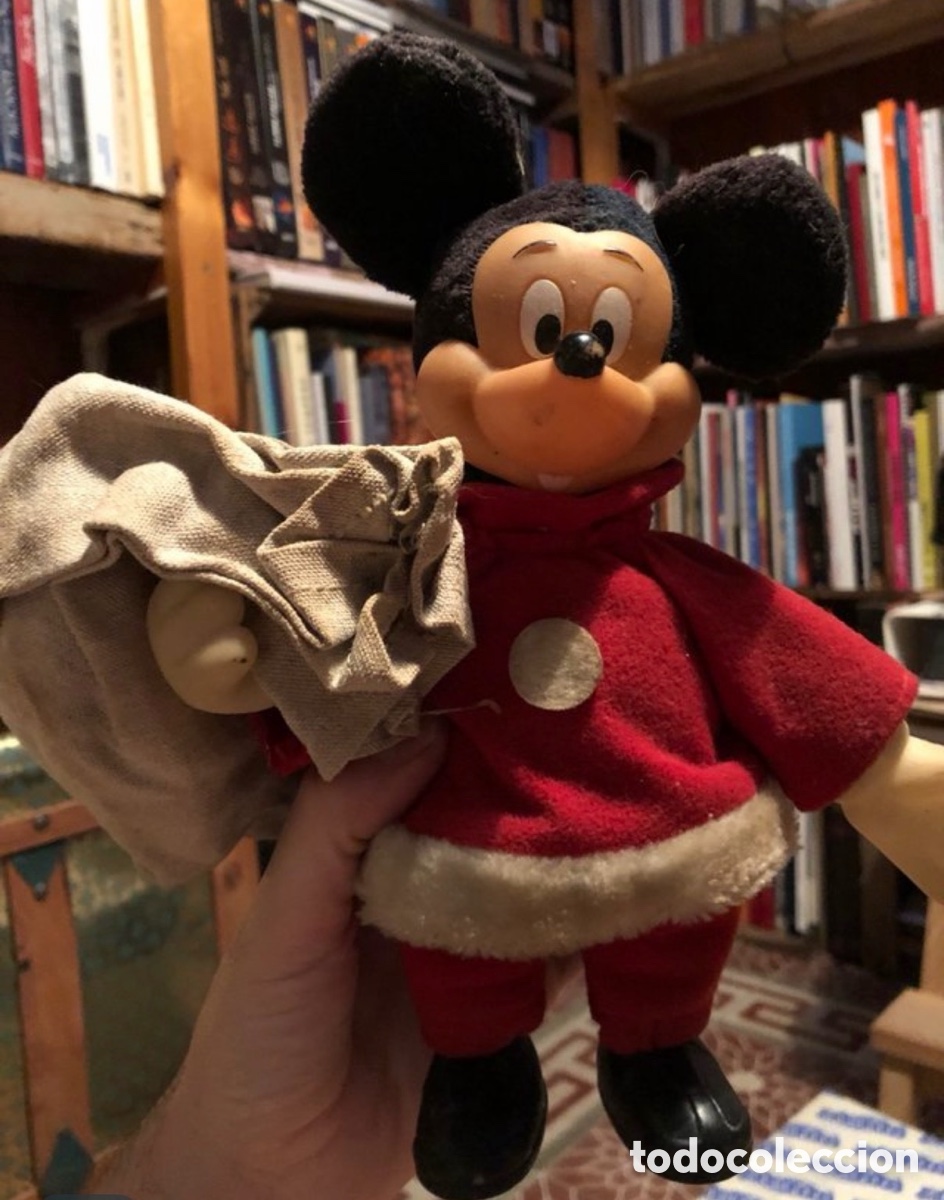 Juguetes antiguos: Antiguo peluche disney micke mouse pap&aacute; noel 25 cm