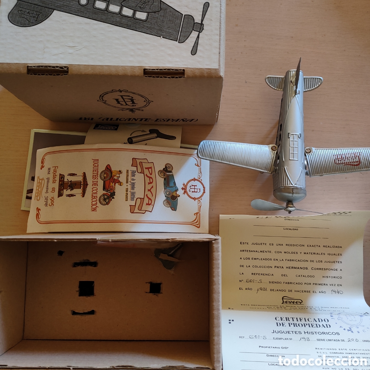 Juguetes antiguos Pay&aacute;: Avion Paya Junkers 601-S Serie Limitada de 200 unidades