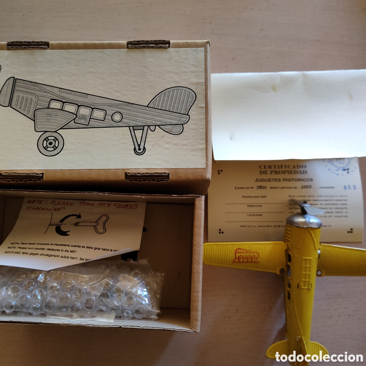 Juguetes antiguos Pay&aacute;: RARO Avi&oacute;n Junkers AMARILLO color RAR&Iacute;SIMO