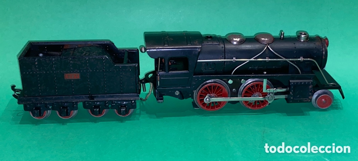 Juguetes antiguos Pay&aacute;: Locomotora 987 y su tender de PAYA (tipo Rico)