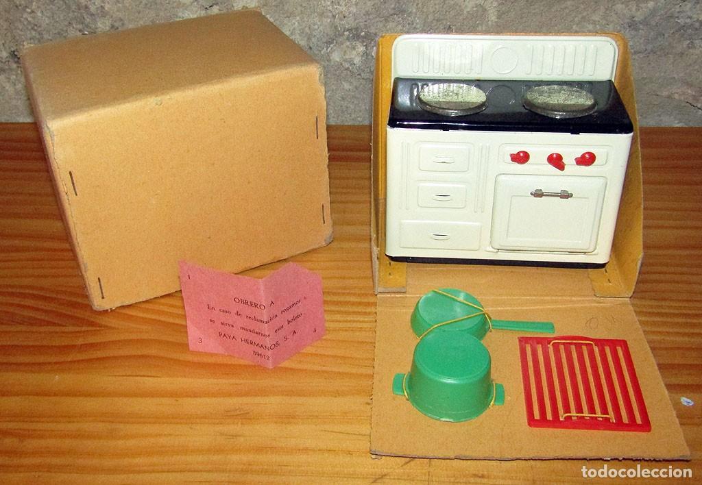 Juguetes antiguos Pay&aacute;: MUY ANTIGUA COCINA DE HOJALATA CON ACCESORIOS DE PAY&Aacute; - NUEVA Y EN SU CAJA ORIGINAL