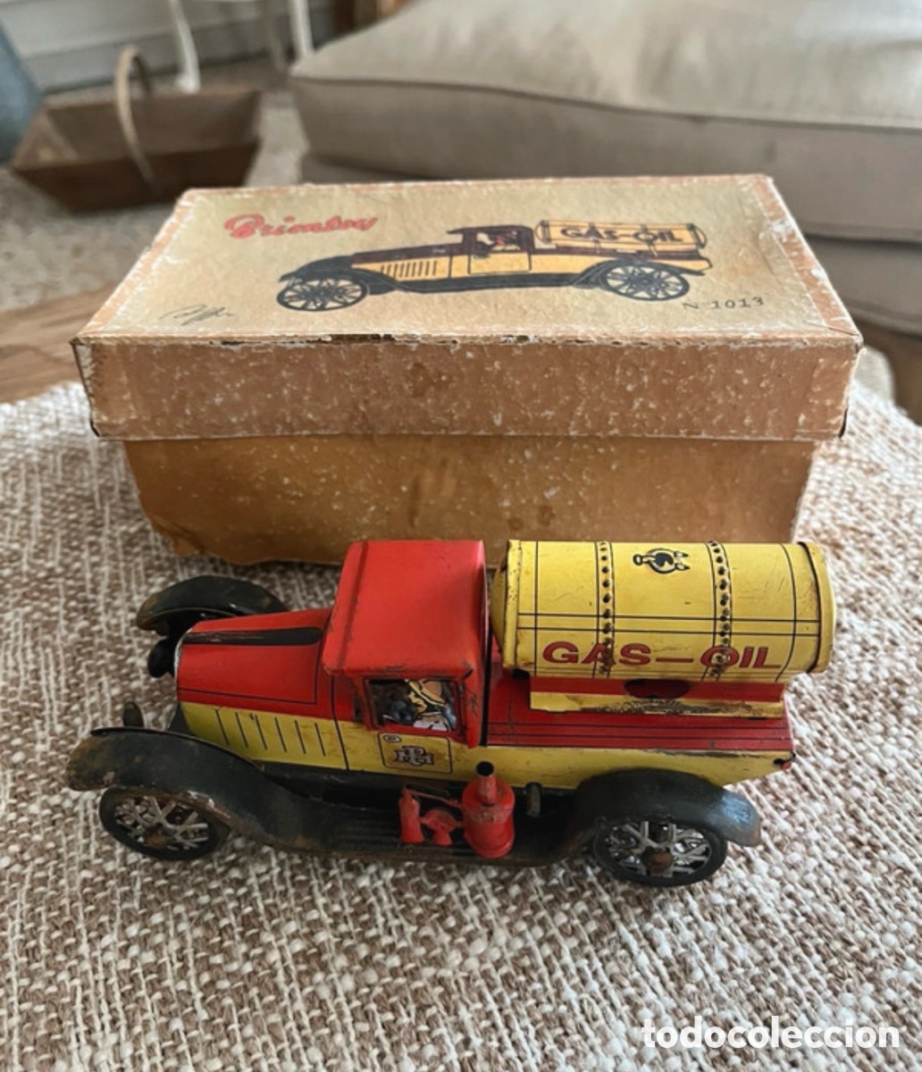 Juguetes antiguos Pay&aacute;: Cami&oacute;n GAS-OIL PAY&Aacute; de Hojalata con Caja Original Z-1013 | Vintage Espa&ntilde;ol