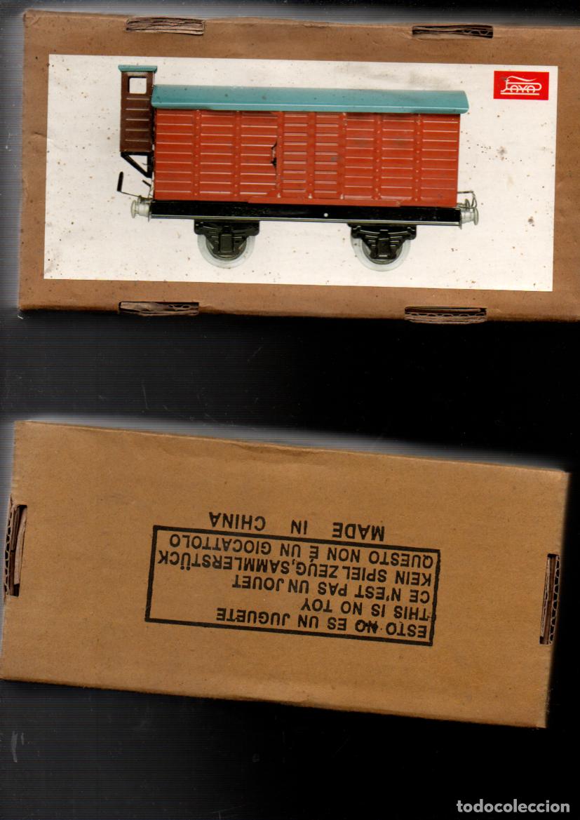 Juguetes antiguos Pay&aacute;: VAGON DE TREN. HOJALATA. LLAVE PARA DAR CUERDA. CON CAJA. REPRODUCCION PAYA 1905.