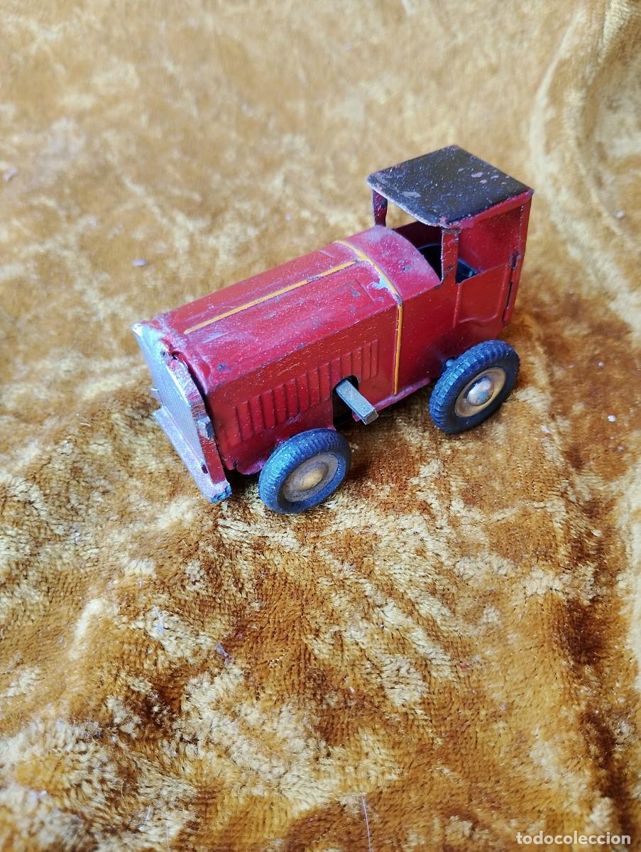 Juguetes antiguos Pay&aacute;: Legendario tractor de obras p&uacute;blicas Pay&aacute; (microcoche de hojalata a cuerda de 7 cent&iacute;metros de largo