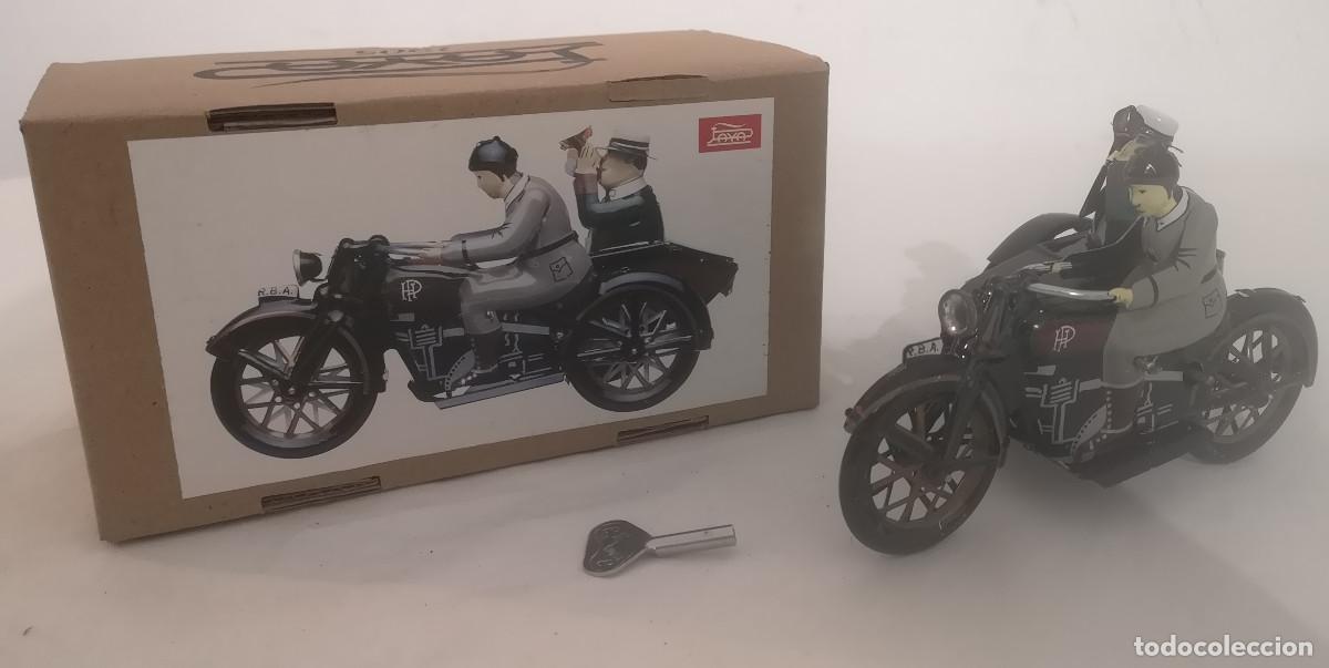 Juguetes antiguos Pay&aacute;: JUGUETES PAY&Aacute; MOTO CON SIDECAR REPRODUCCI&Oacute;N