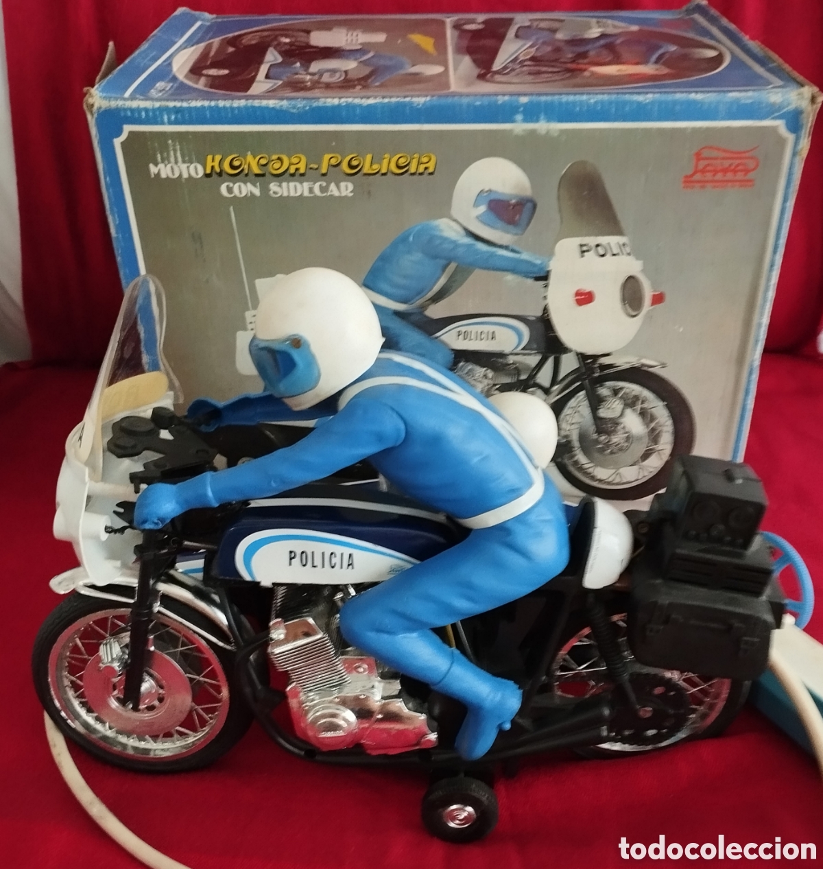 Juguetes antiguos Pay&aacute;: Moto Sidecar Polic&iacute;a Pay&aacute;.