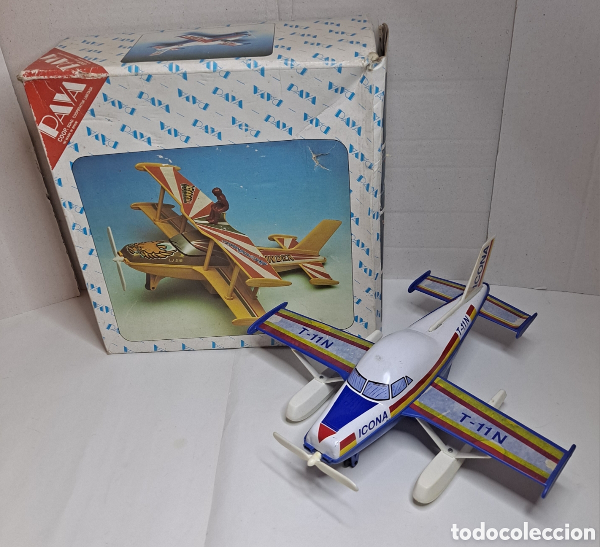 Juguetes antiguos Pay&aacute;: PAY&Aacute;. AVIONETA NUEVA EN CAJA. ICONA. FRICCI&Oacute;N. MOVIMIENTO H&Eacute;LICE. FUNCIONA. REF 7020. HIDROAVI&Oacute;N.