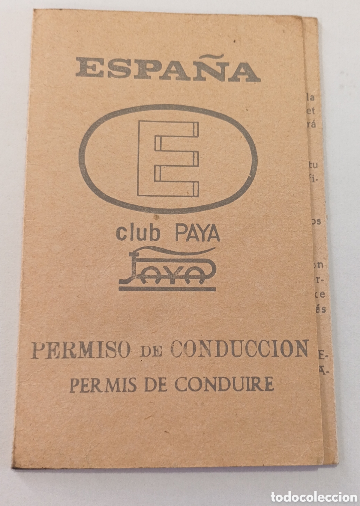 Juguetes antiguos Pay&aacute;: Carnet de conducir PAYA