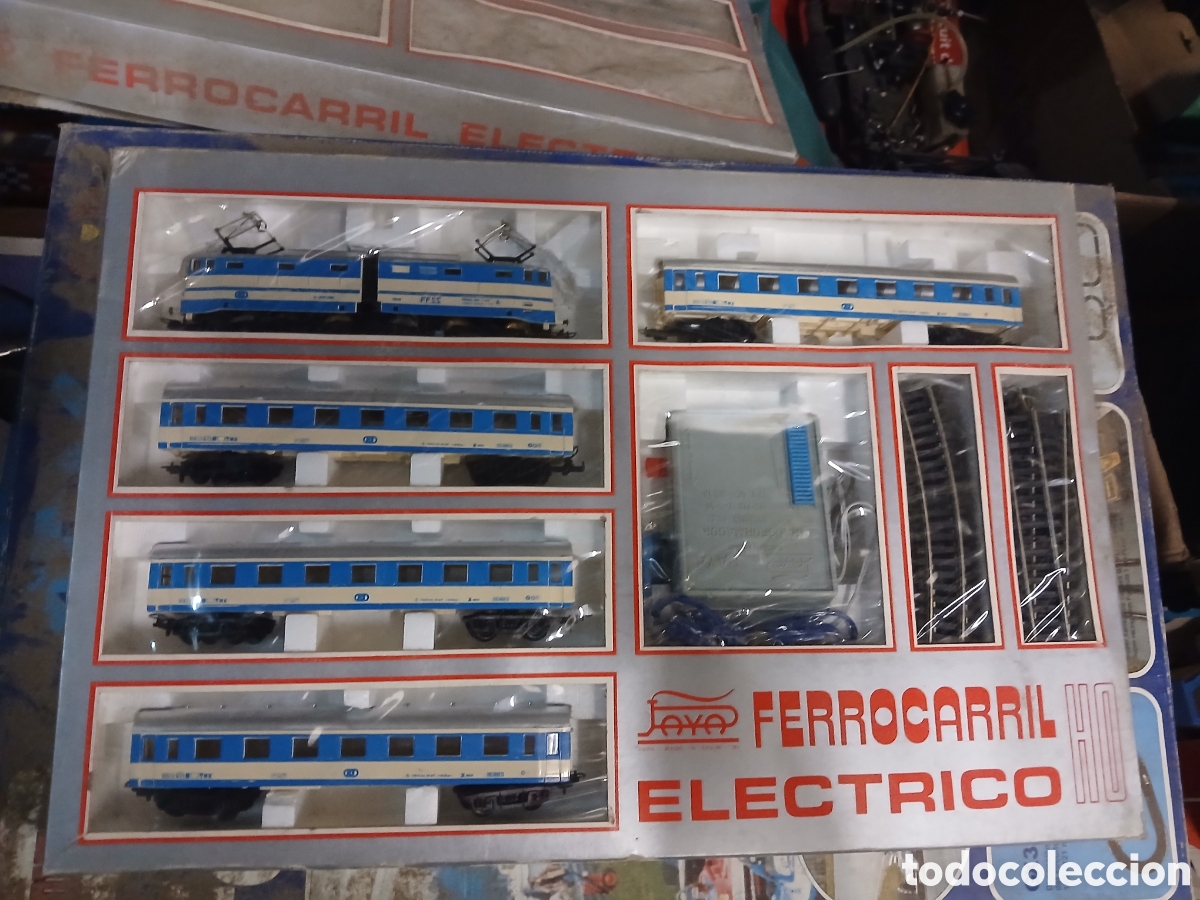 Juguetes antiguos Pay&aacute;: Ferrocarril el&eacute;ctrico paya escala HO a&ntilde;os 70/80 completo y nuevo