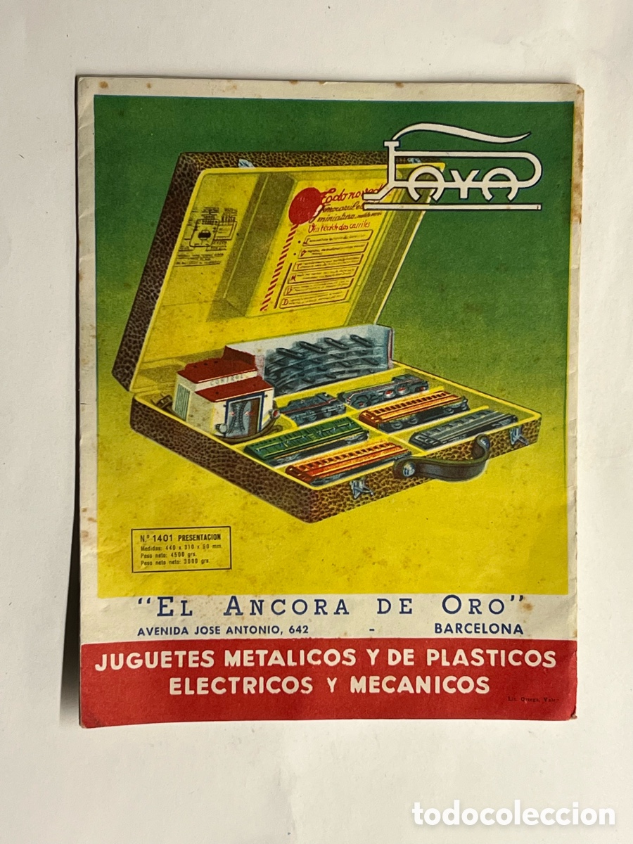 Juguetes antiguos Pay&aacute;: PAYA, No.1401.. Cat&aacute;logo de Trenes y otros juguetes Met&aacute;licos y de pl&aacute;sticos, el&eacute;ctricos y mec&aacute;nicos