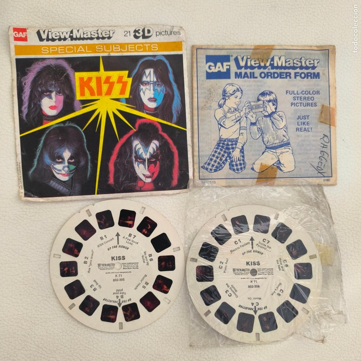 Juguetes Antiguos: COLECCI&Oacute;N KISS AUCOIN-RARO 1979 2 de 3 DISCOS GAF KISS VIEW-MASTER 3D NUEVOS A ESTRENAR