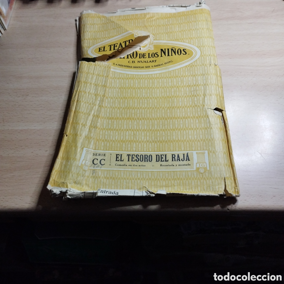 Juguetes Antiguos: Teatro de los ni&ntilde;os. Seix Barral. El tesoro del Raj&aacute;. Contiene Sobre + 2 guiones + 7 telones.