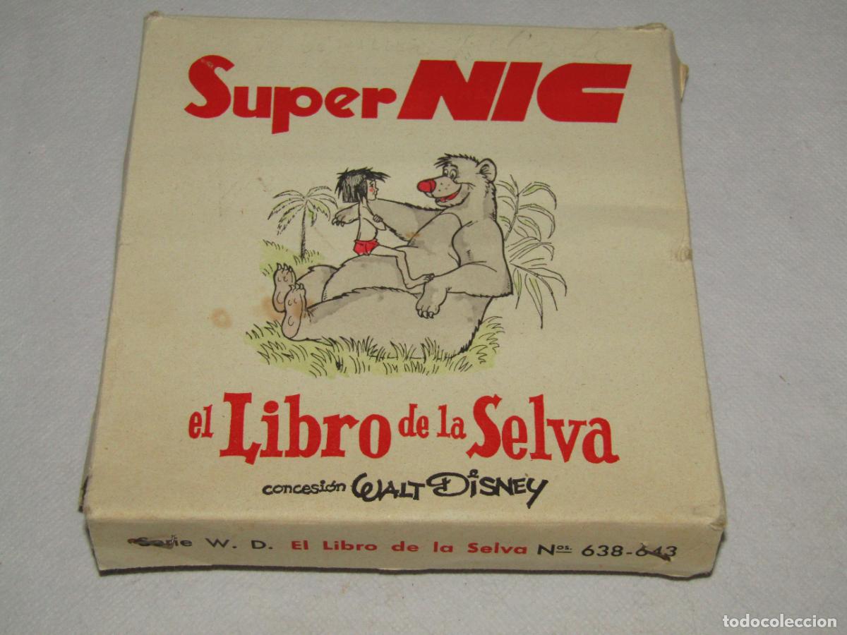 Juguetes Antiguos: Antigua Caja Completa de 6 Pel&iacute;culas EL LIBRO DE LA SELVA del Proyector de Cine Infantil SUPER NIC