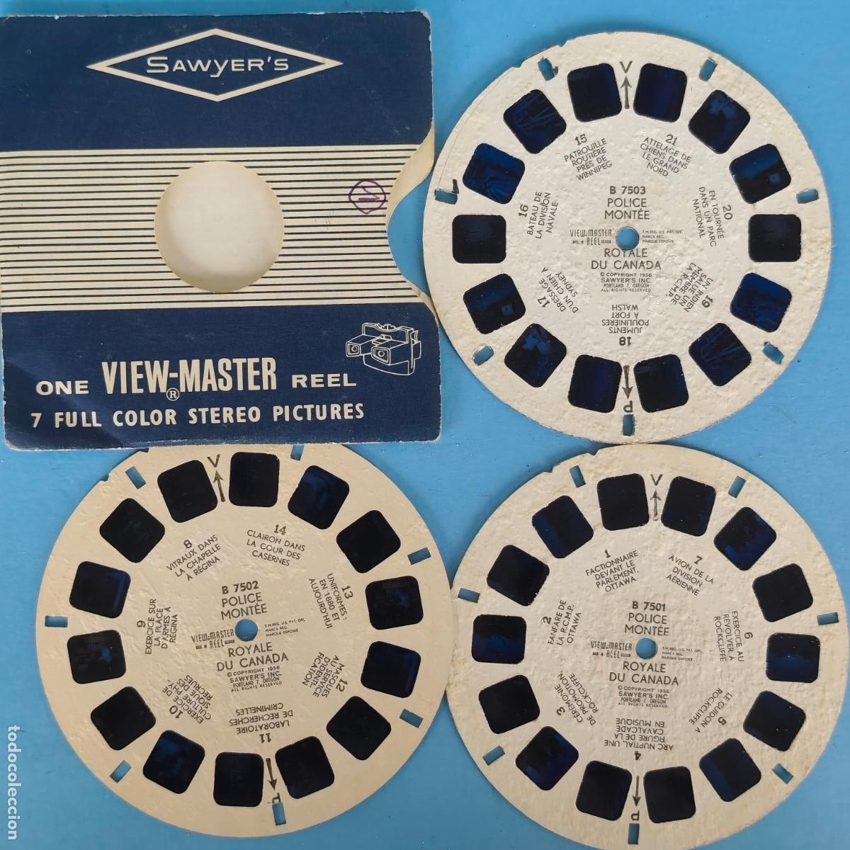 Juguetes antiguos: 7503 POLICE MONT&Eacute;E VIEW MASTER ROYALE DU CANADA TRES DISCOS PEL&Iacute;CULAS VIEW MASTER