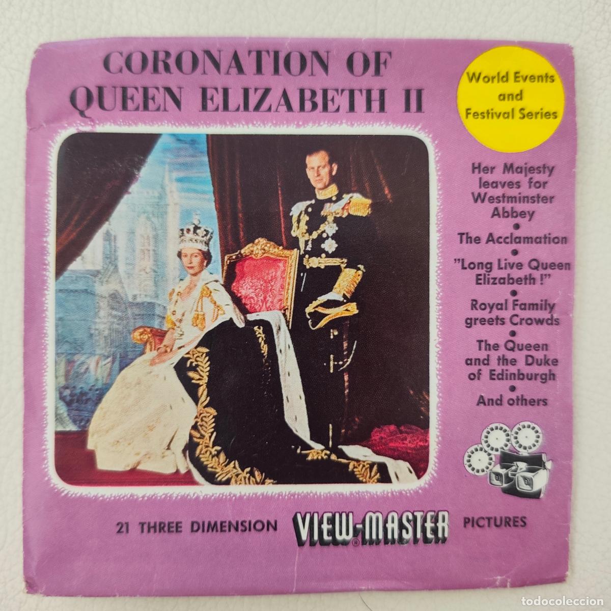 Old Toys: View-Master Coronation Queen Elizabeth II - Paquete de 3 reel