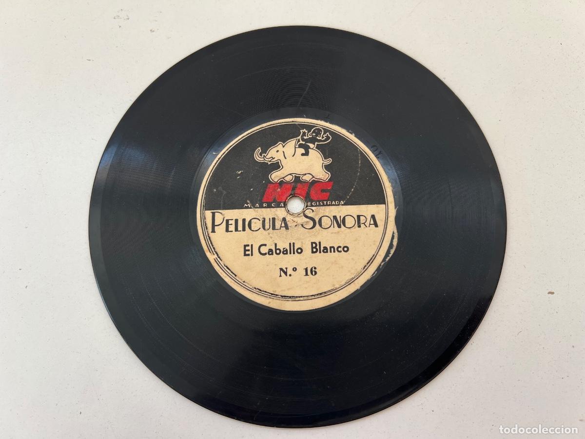 Old Toys: CINE NIC DISCO PIZARRA PELICULA SONORA EL CABALLO BLANCO NUM 16 Y EL VALIENTE NUM 17