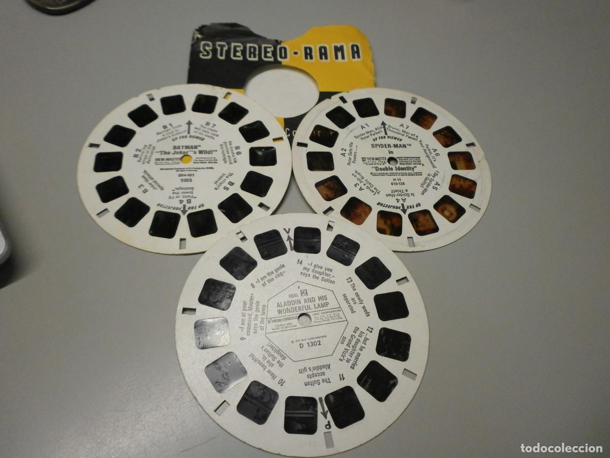 Altes Spielzeug: lote de 3 discos view master batman joker spider man y aladdin
