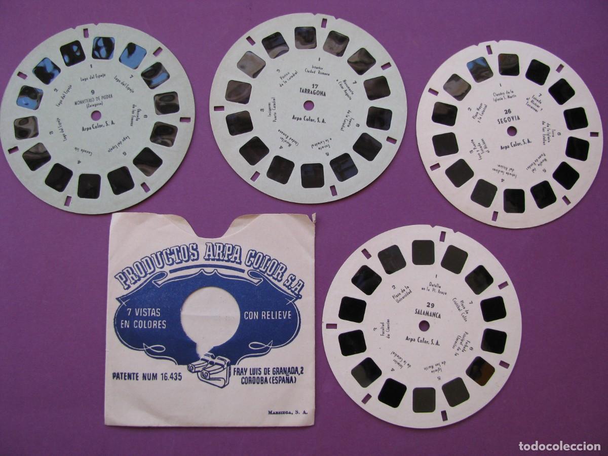 Juguetes antiguos: LOTE DE 4 DISCOS PARA VISOR VIEW MASTER. PRODUCTOS ARPA COLOR S.A. N&ordm; N&ordm; 9,17,26,29. Y UN ESTUCHE.